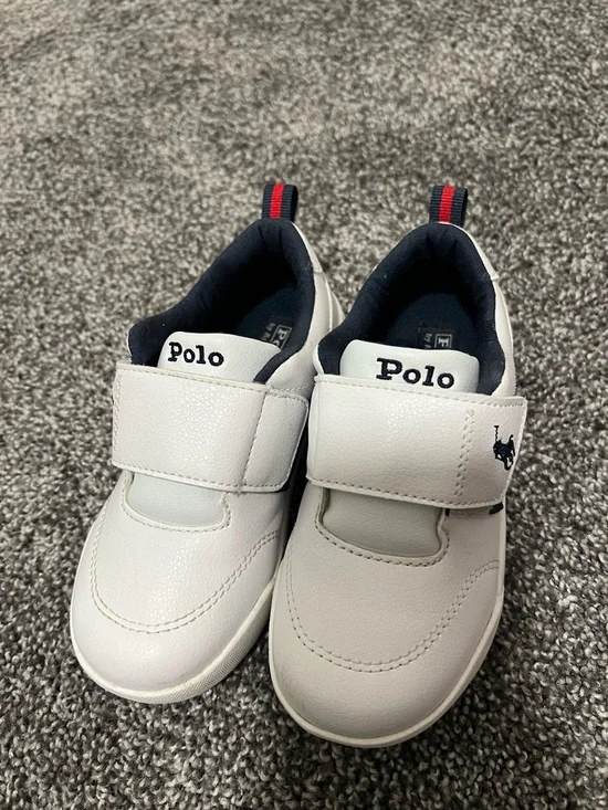 Polo by Ralph Lauren White and Navy Kids Sneakers - Picture 4 of 13